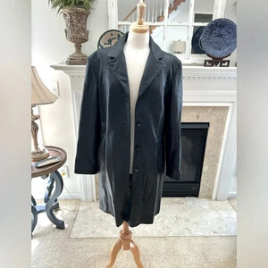 Worthington Lambkin Black Leather Coat